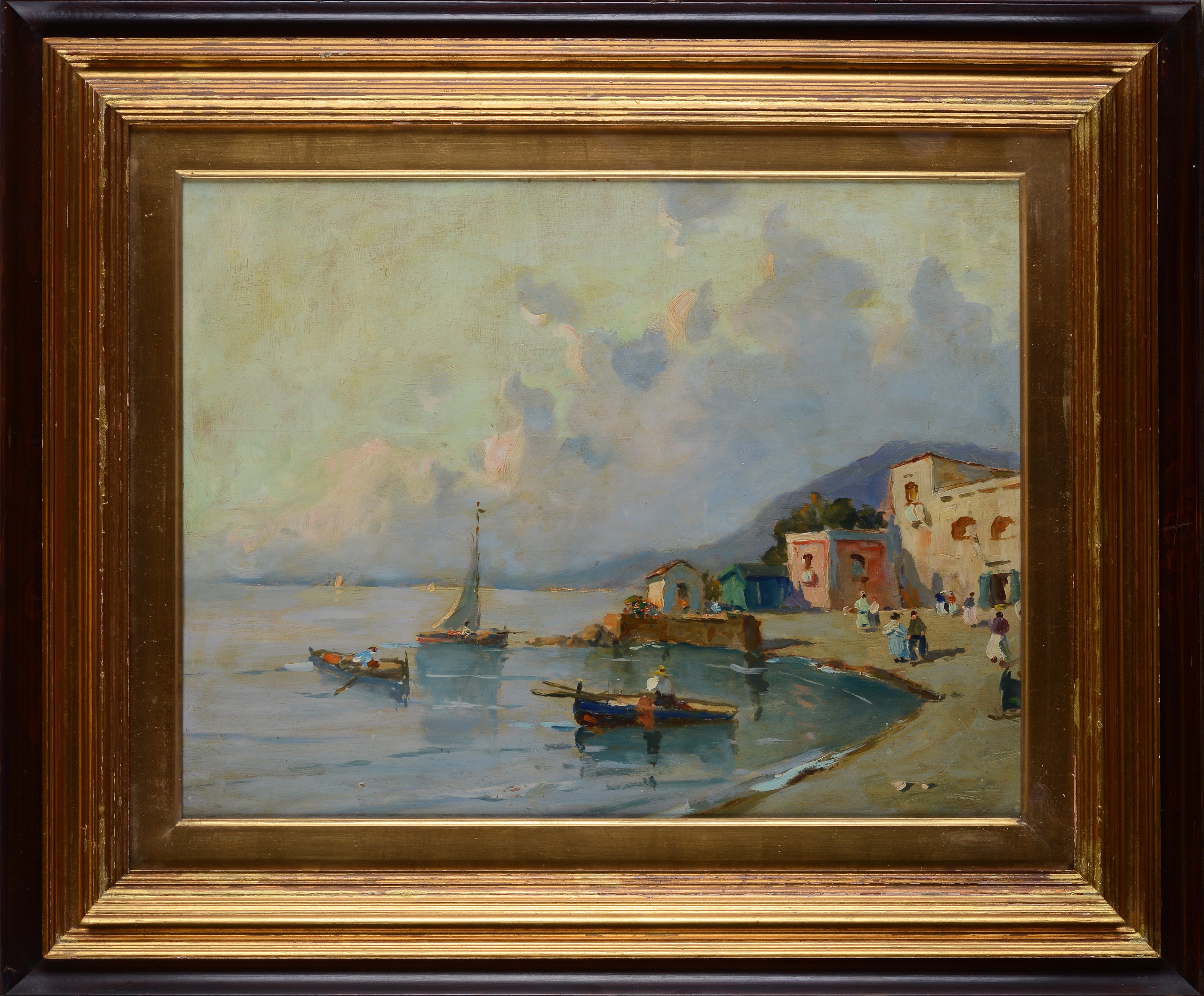Anonimo, XIX Sec. - Marina a Napoli