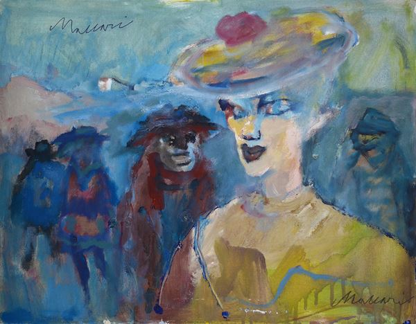 Mino Maccari - Donna con cappello