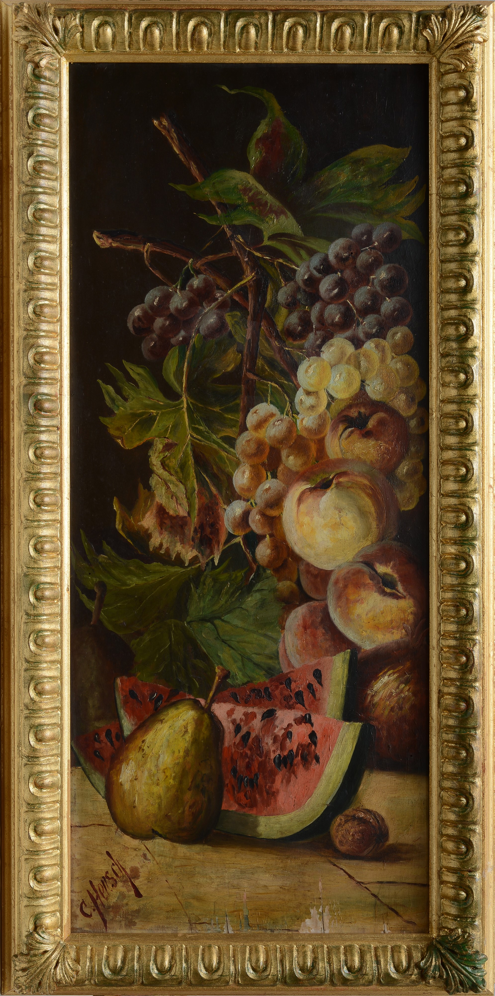 Anonimo, XIX Sec. - Coppia di Nature Morte con Frutta