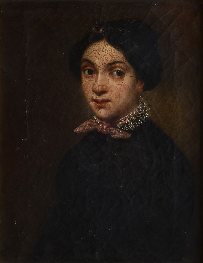 Anonimo, XIX Sec. - Ritratto di Giovane Donna