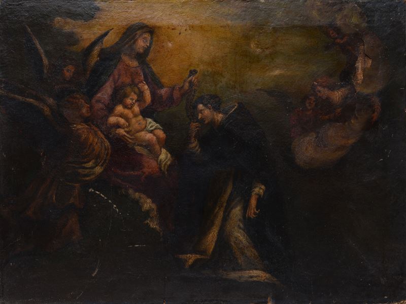 La Vergine del Rosario appare a San Domenico
