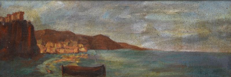 Anonimo, XX Sec. - Paesaggio con Marina