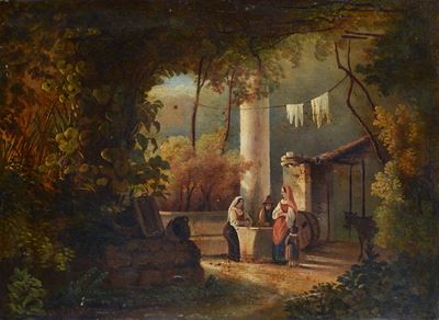 Anonimo, Figure, olio su tela