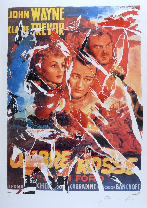 Mimmo Rotella - Ombre rosse