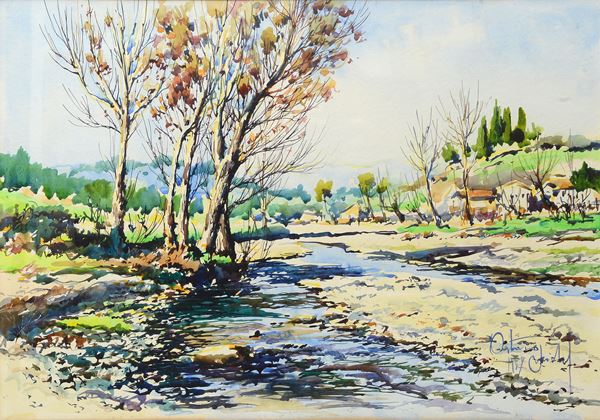 Michele Ortino - Paesaggio con alberi