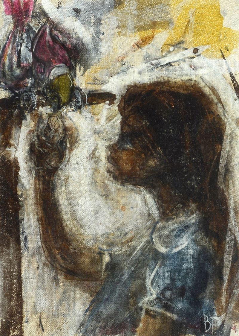 Bambina con uccellini