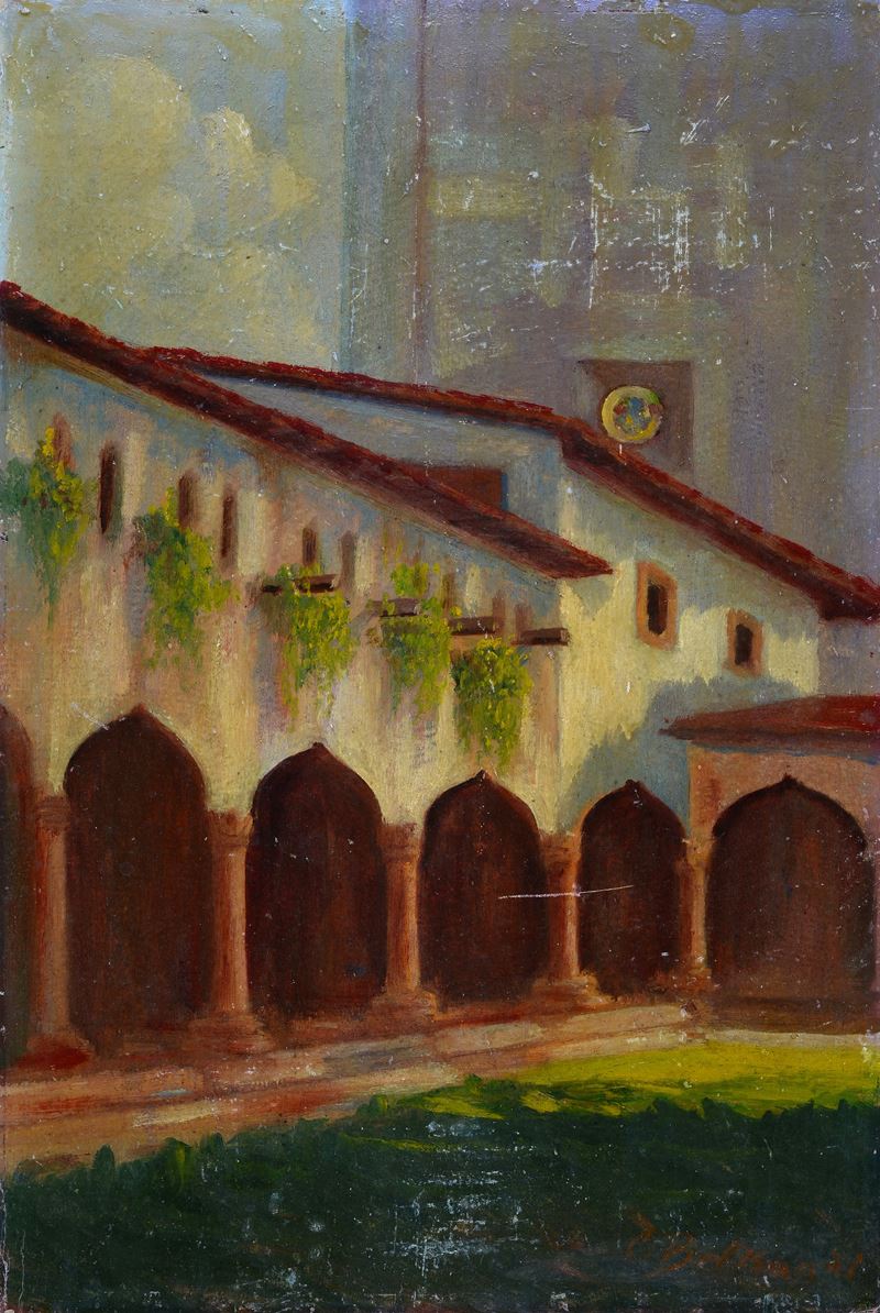 Anonimo, XIX Sec. - Chiostro del Convento Francescano a Gargnano