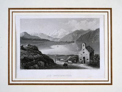 Cappella sul Lago di San Valentino con L'ortles sullo Sfondo