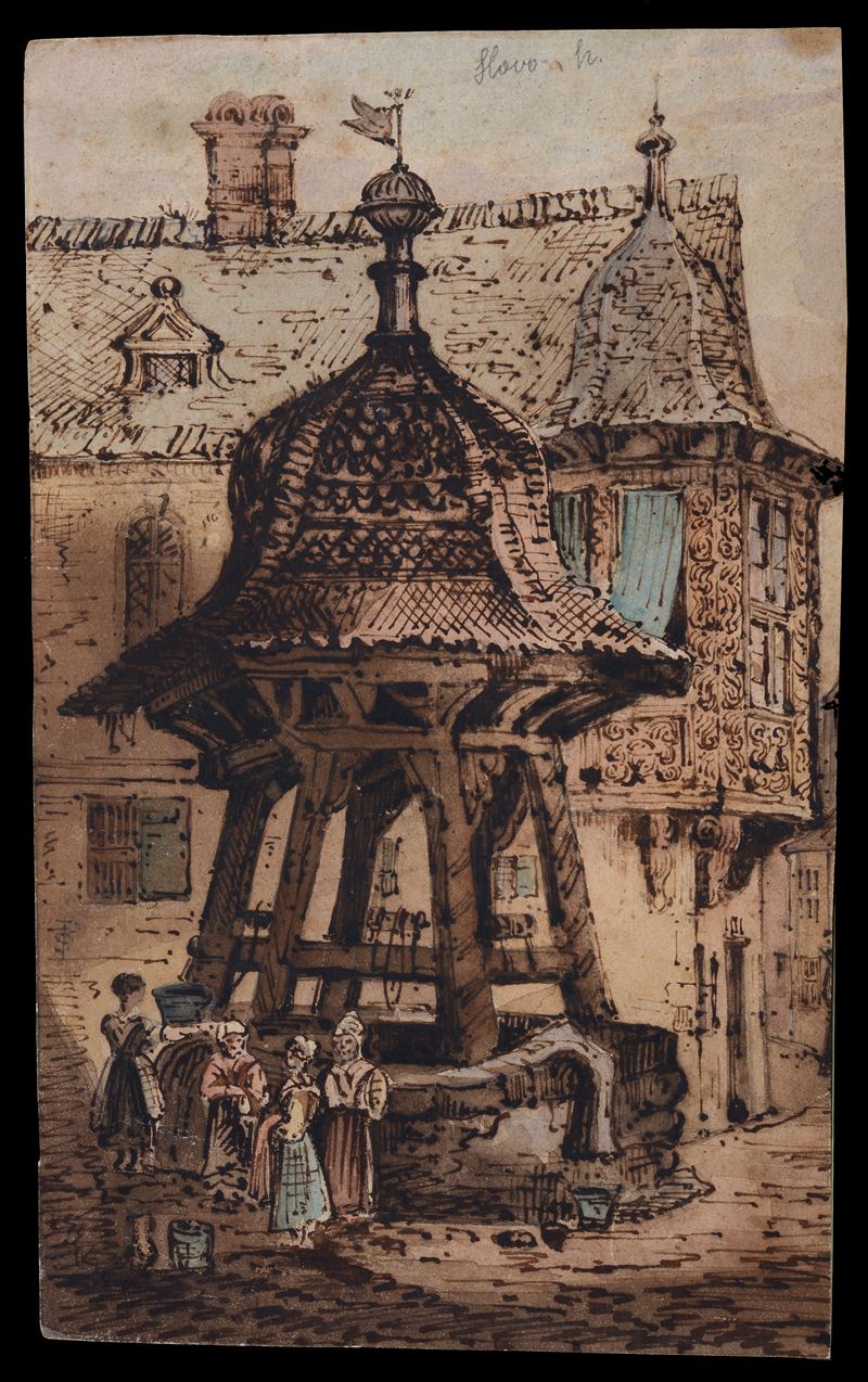 Anonimo, XIX Sec. - Scorcio di Città