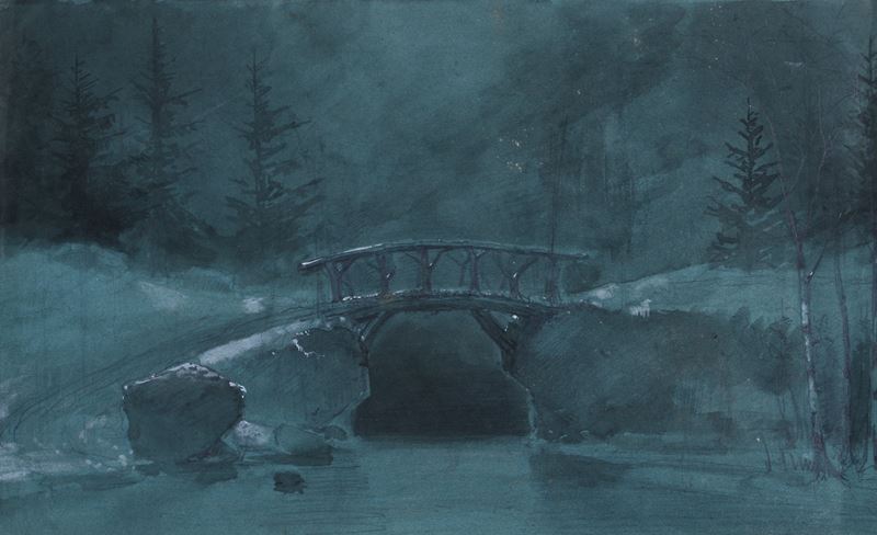 Scuola Europea, XIX-XX Sec. - Il Ponte nella Foresta
