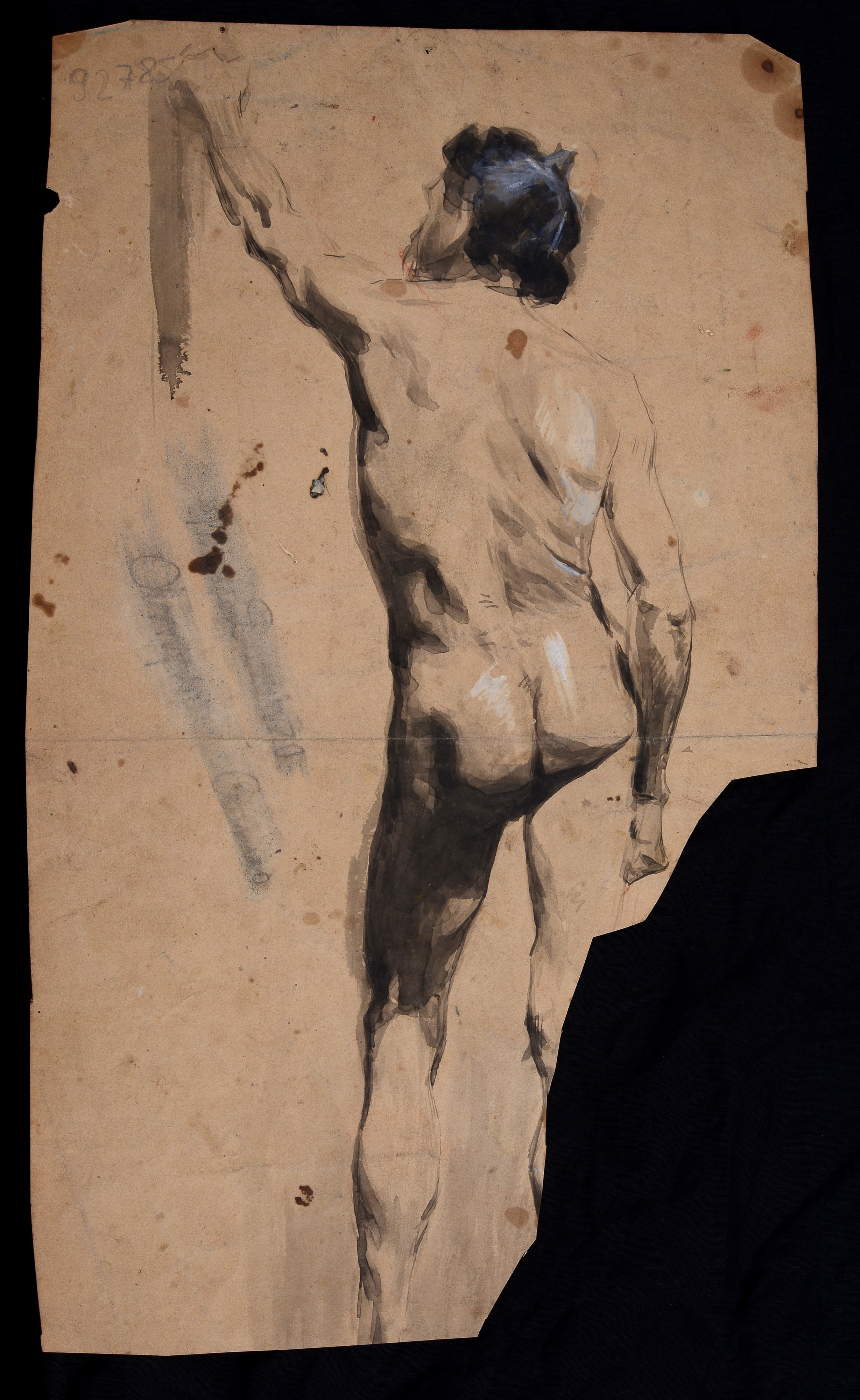 Attr. a Mariano Fortuny - Nudo Virile (fronte) - Nudo Virile (retro)