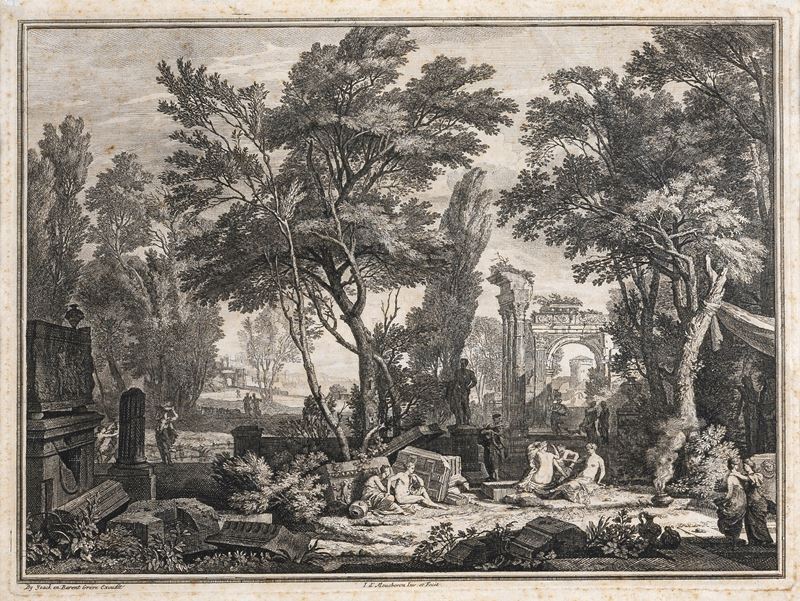 Paesaggio con rovine