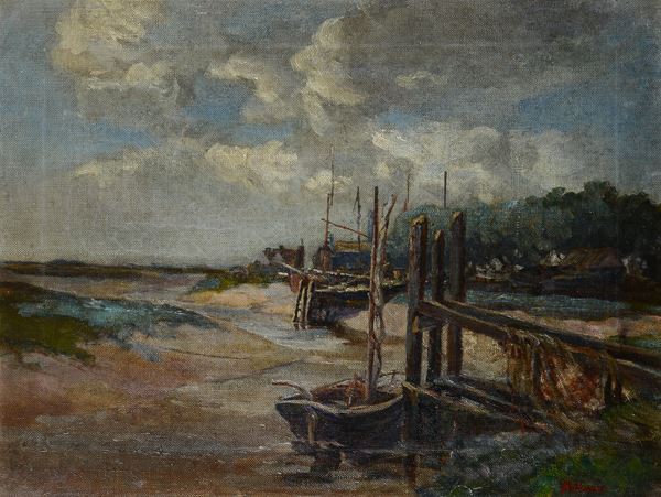 Angelo Rossini - Barche in secca