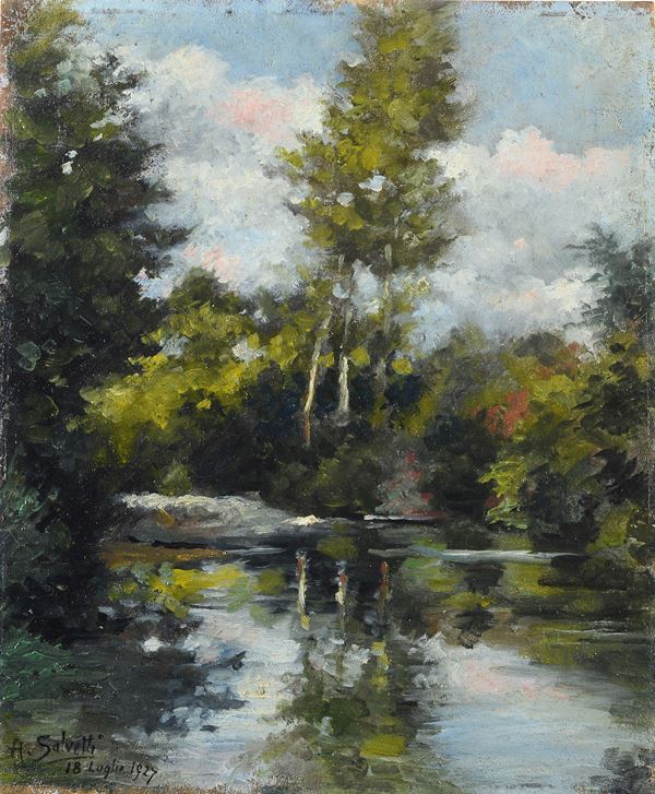 Antonio Salvetti - Ruscello nel bosco