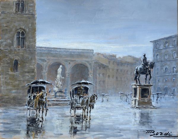 Mario Bordi - Carrozzelle in Piazza Signoria
