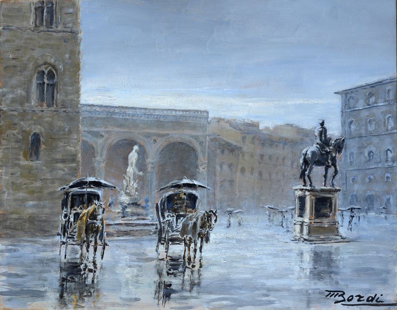 Mario Bordi - Carrozzelle in Piazza Signoria