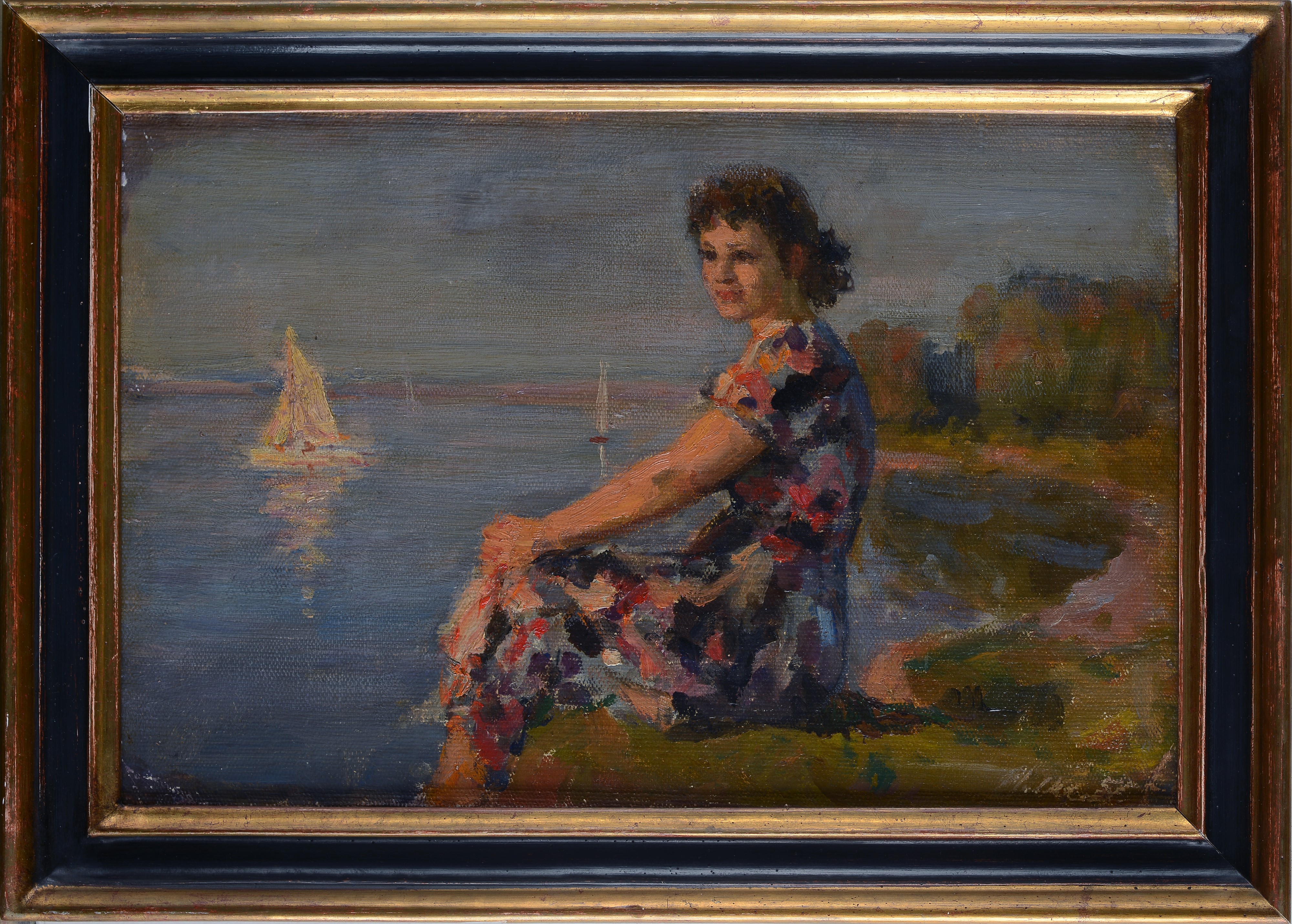 Ragazza lungo il fiume