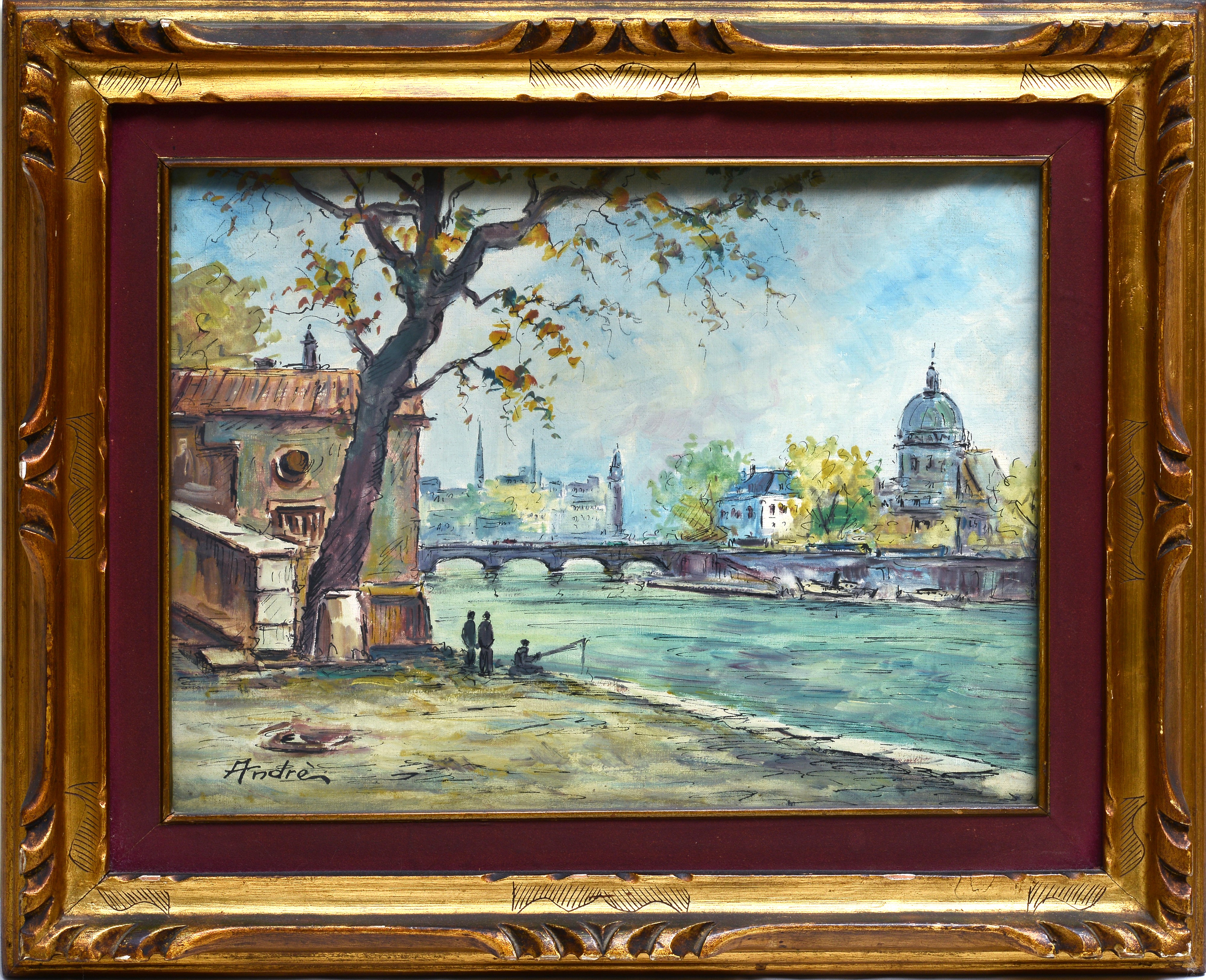 Paesaggio con ponte e figure