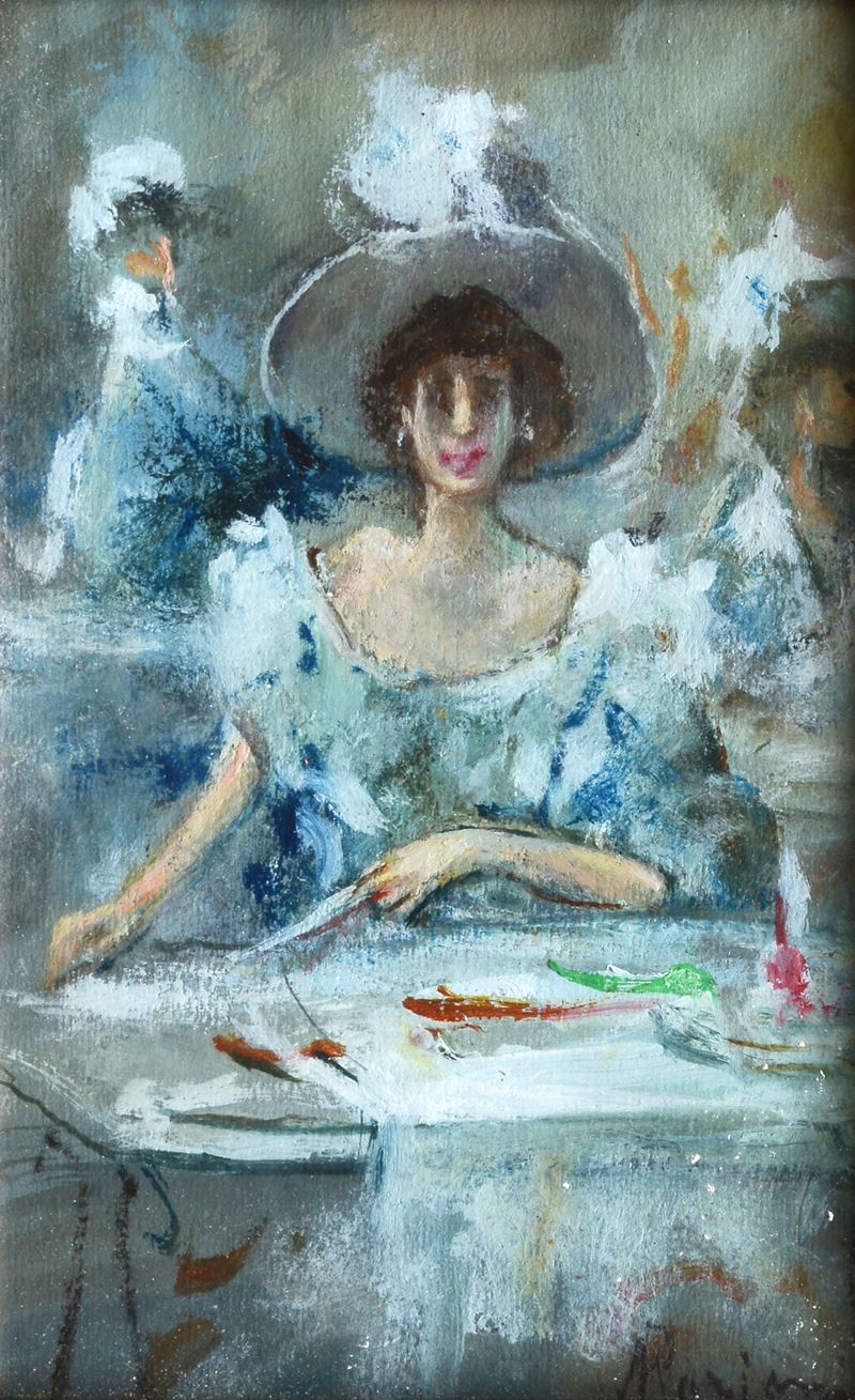 Pompeo Mariani - Signora al Caffè