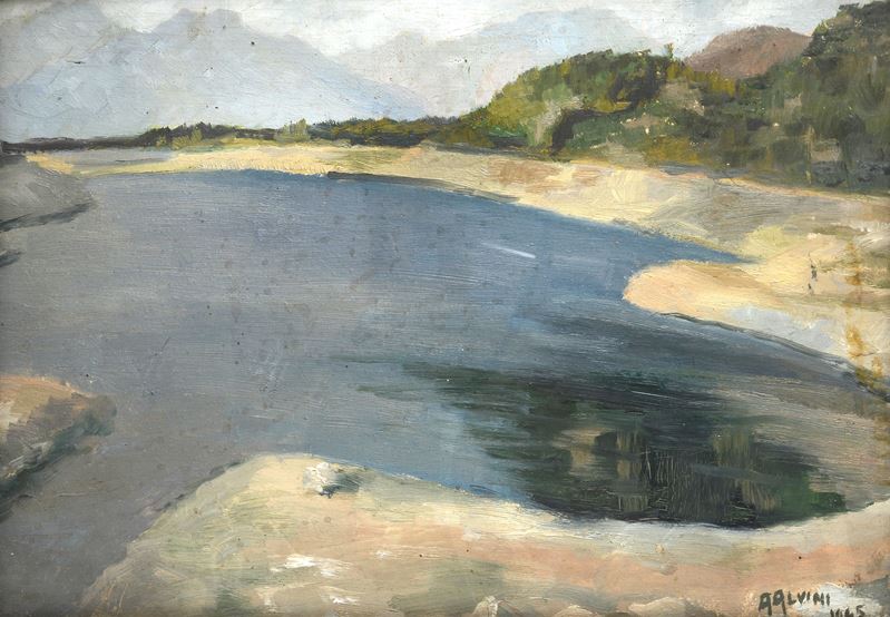 Anonimo, XX Sec. - Paesaggio Lacustre