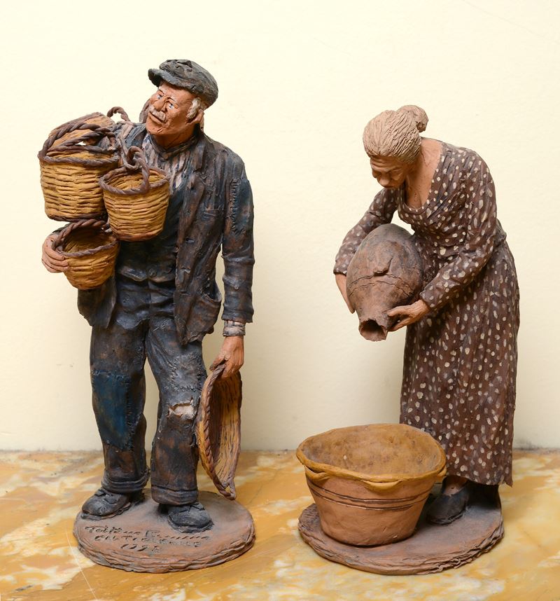 Venditore di cestini e acquaiola