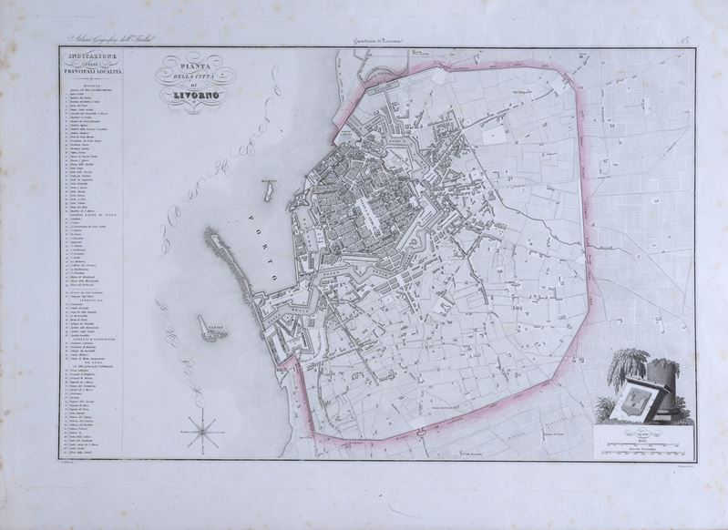 Pianta della Città di Livorno (Dall'Atlante Geografico dell'italia)
