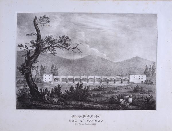 Pescaja, Ponte, Edifizi. Del M.se Ginori. Sul Fiume Cecina