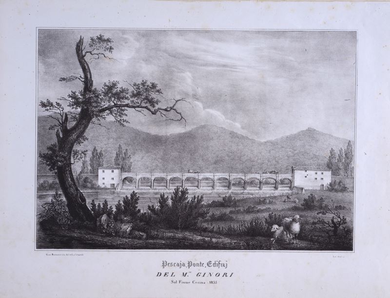 Pescaja, Ponte, Edifizi. del M.se Ginori. sul Fiume Cecina