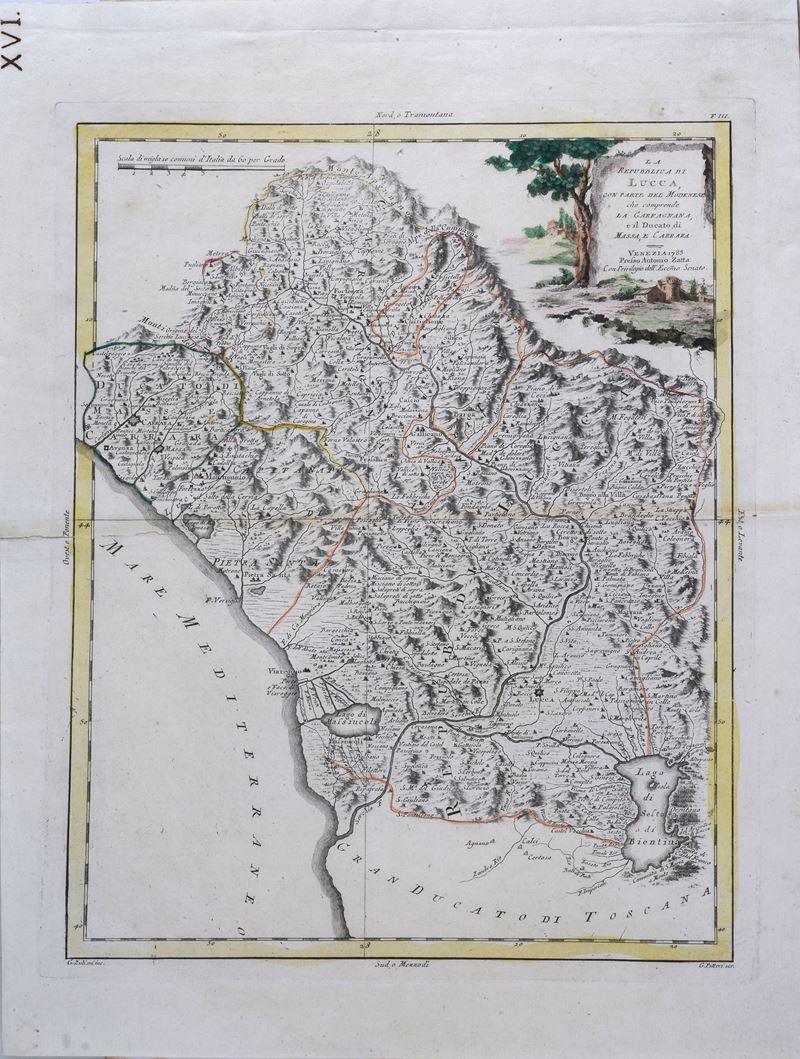 La Repubblica di Lucca con Parte del Modenese che Comprende la Garfagnana e il Ducato di Massa e ...