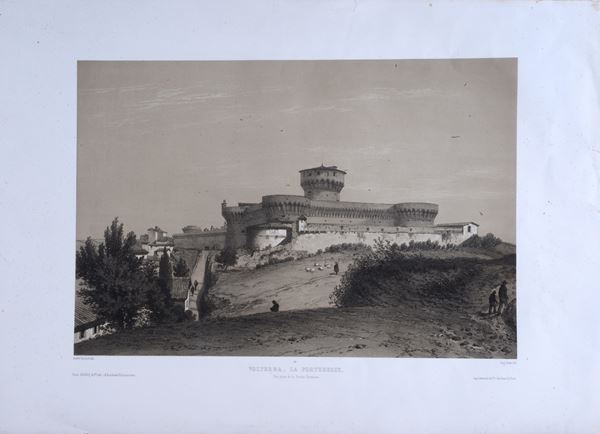 Volterra. La Fortezza. Vue prise de la Piscine Romaine