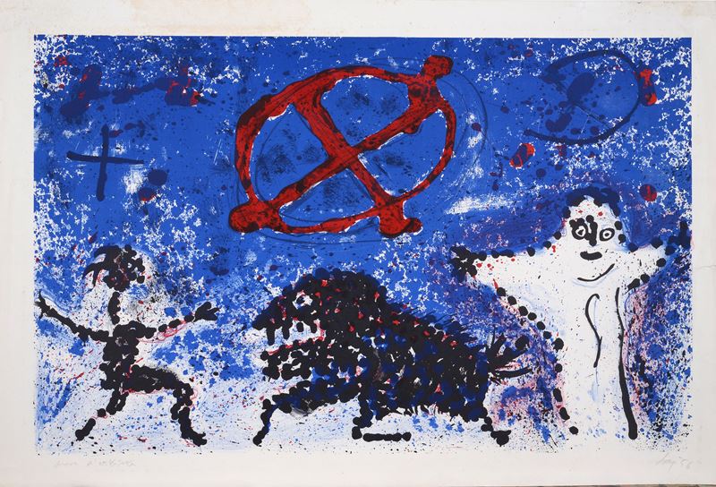 Enrico Baj - Senza titolo (litografia), 1956