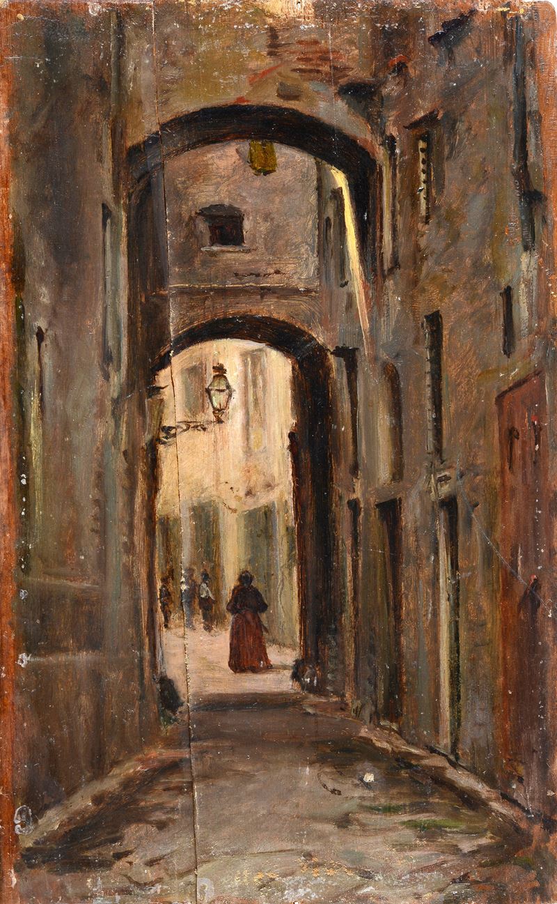 Anonimo, XIX Sec. - Via dei Cavalieri a Prato