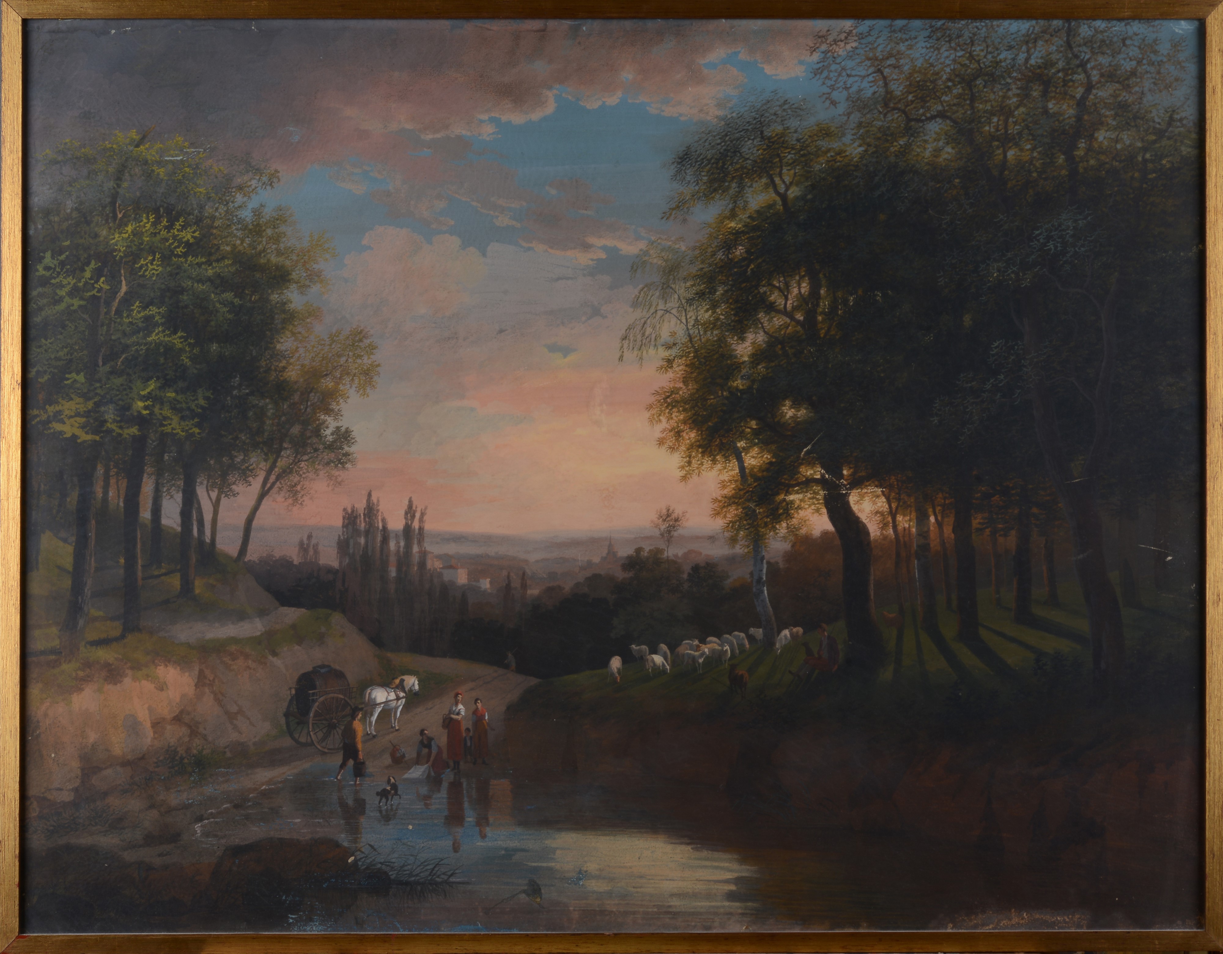 Anonimo, Inizi XIX Sec. - Paesaggio con Figure
