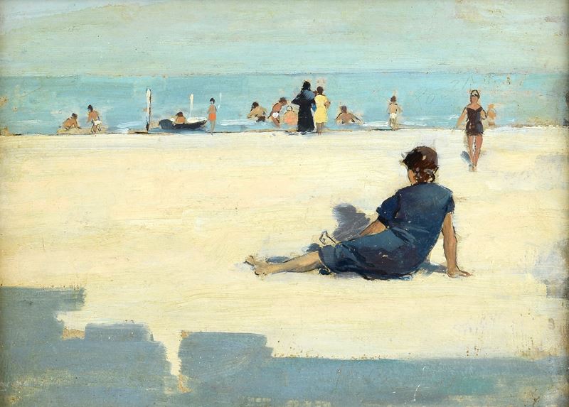 Anonimo, XX Sec. - Figure sulla Spiaggia