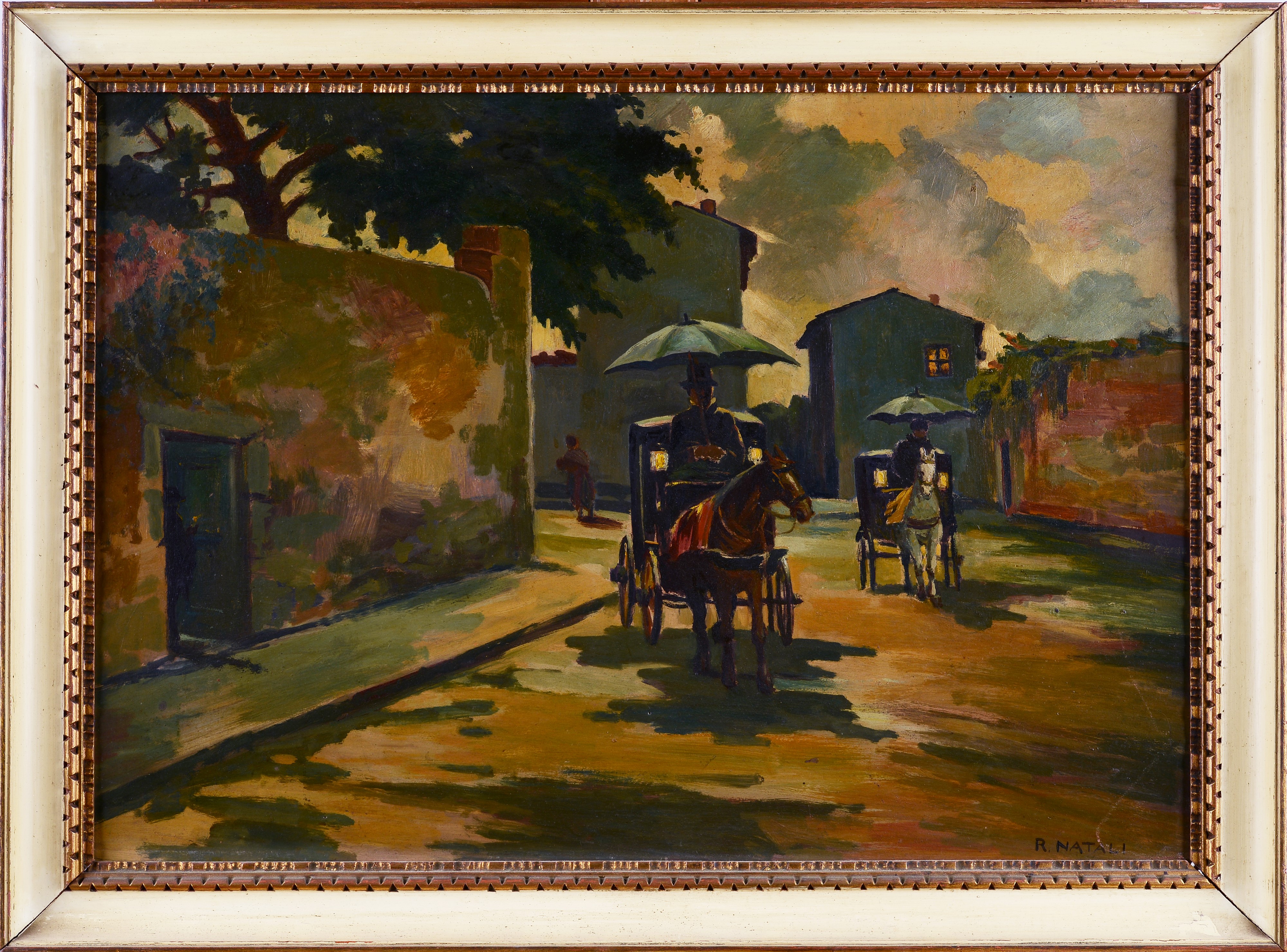 Attr. a Renato Natali - Strada con Carrozzelle