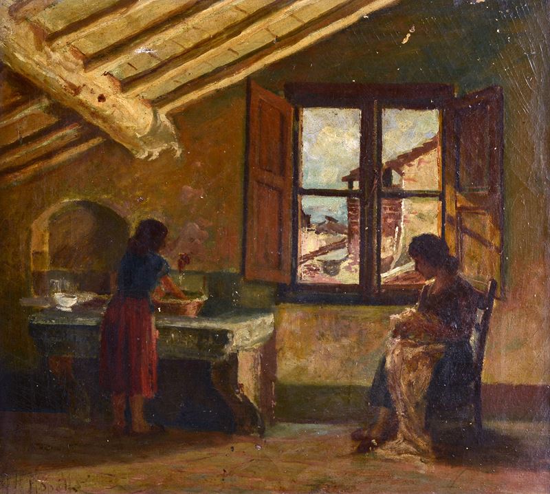 Attr. a Cafiero Filippelli - Interno con Figure