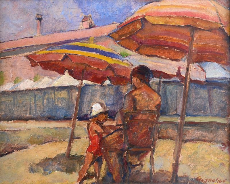 Adelaide Giannini - Ombrelloni con Figure