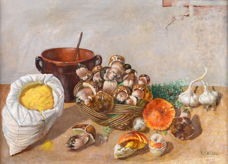 Anonimo, XX Sec. - Natura Morta con Funghi