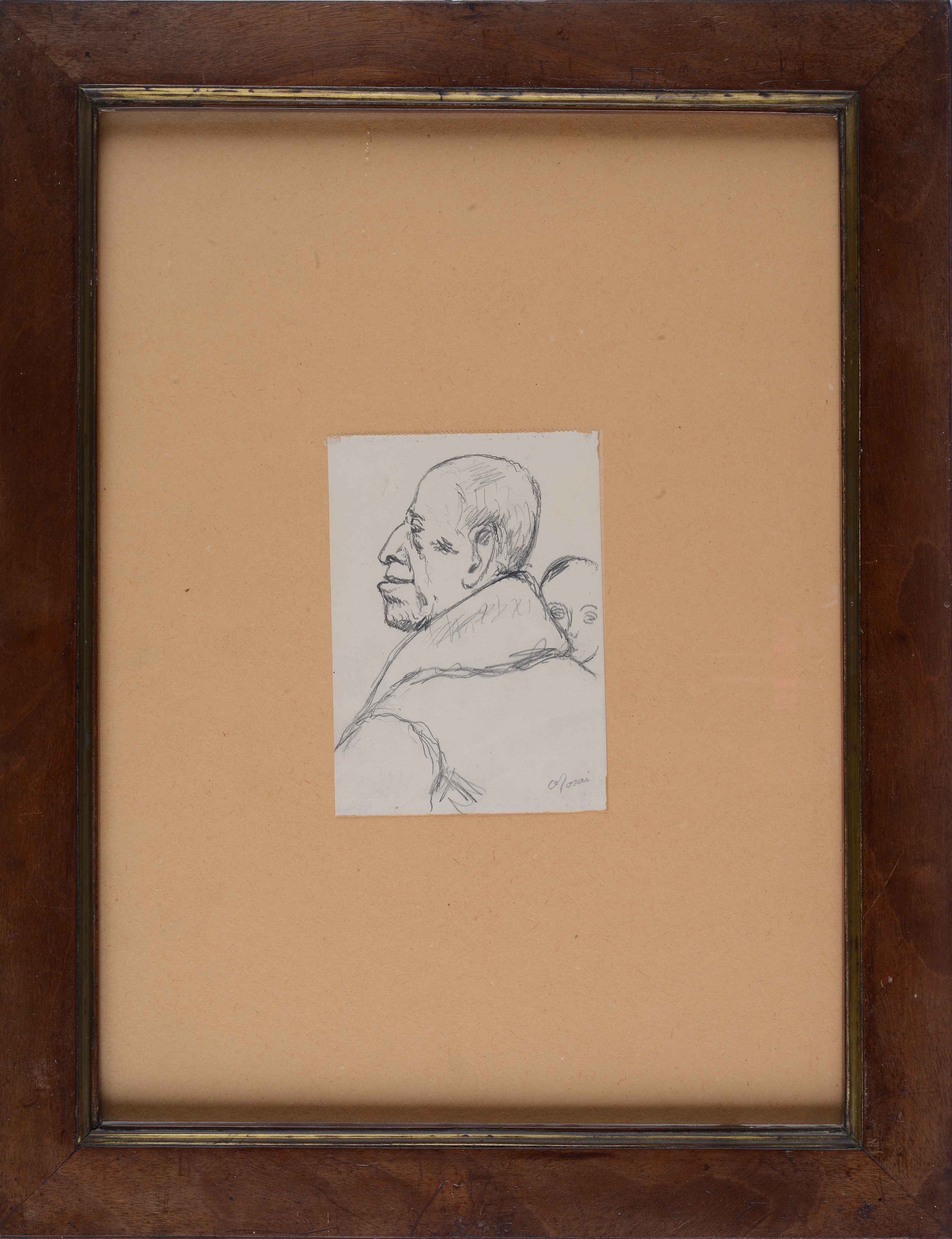 Ottone Rosai - Ritratto di Giuliotti, matita su carta
