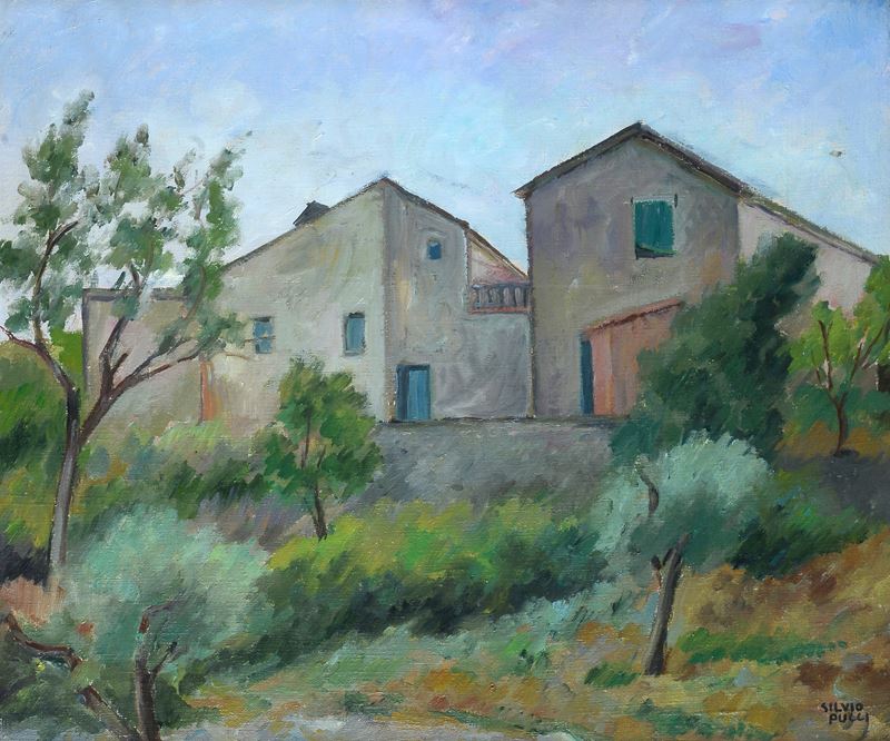 Silvio Pucci - Paesaggio con Case