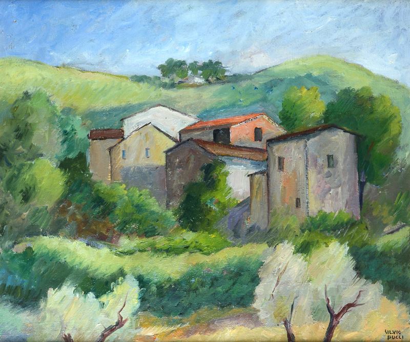 Silvio Pucci - Paesaggio con Case