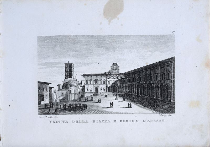 Veduta della Piazza e Portico di Arezzo