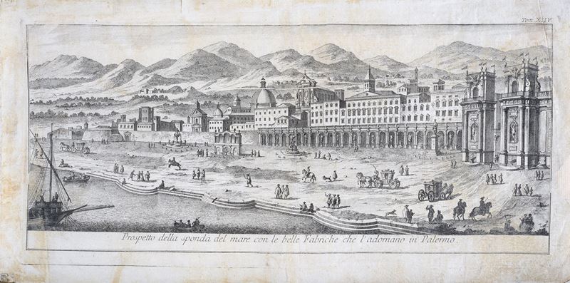 Prospetto della sponda del mare con le belle Fabriche che l'adornano in Palermo