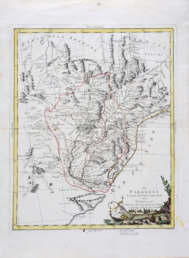 Paraguai e parte dei paesi adiacenti