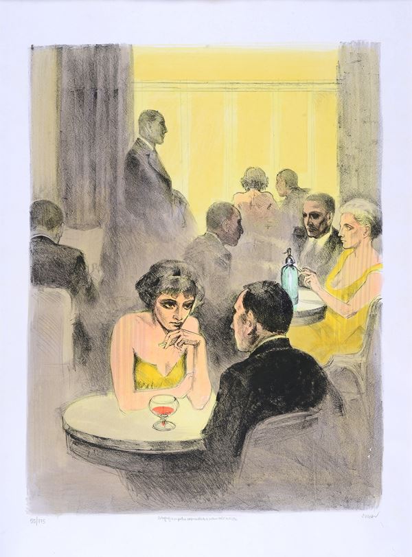 Alberto Sughi - Interno di cafè