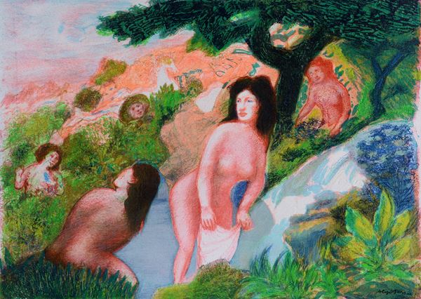 Aligi Sassu - Le ninfe al bagno
