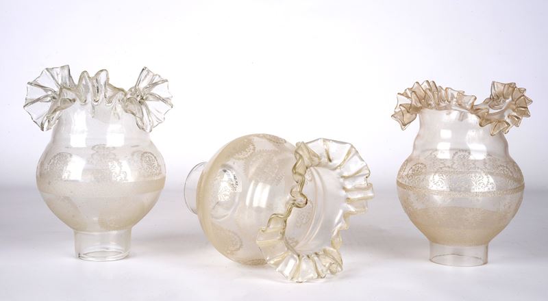 12 applique in vetro satinato e trasparente