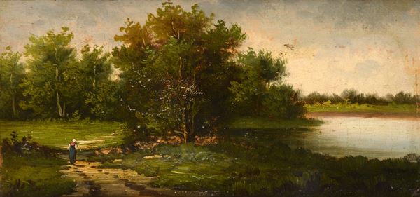 Anonimo, XX sec. - Rive della Senna (da Camille Corot)