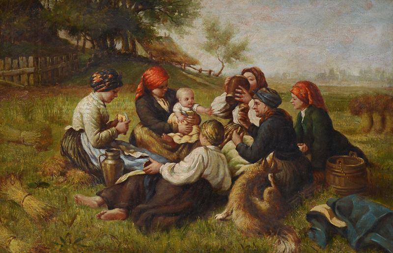 Pranzo di contadini all'aperto