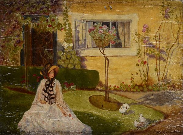 Donna in giardino